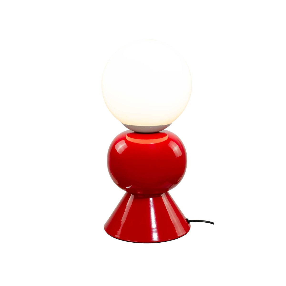 Lampe à poser colorée en métal et verre opalin - PETITE DAME rouge, C-CREATION