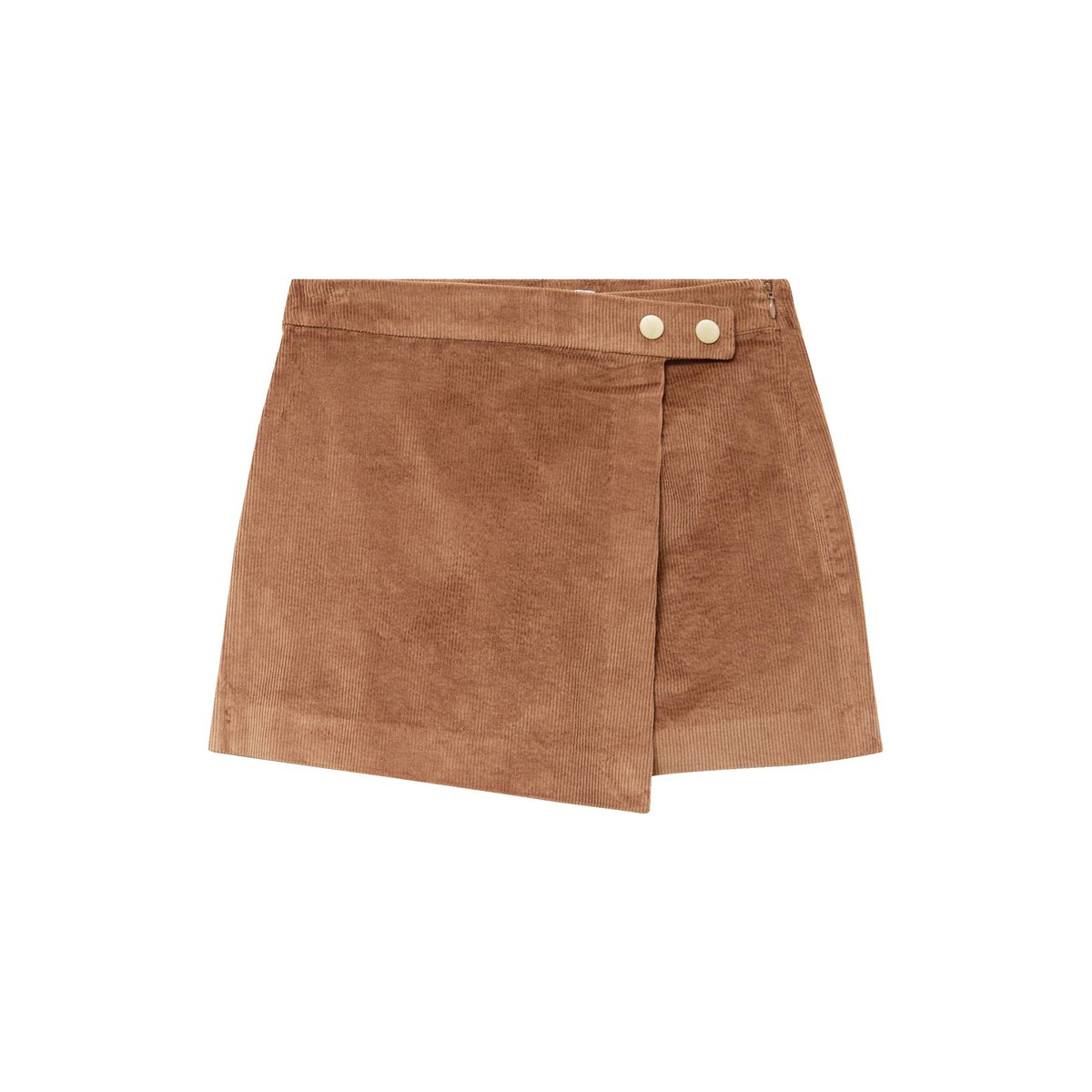 Jupe taille haute en velours vieux rose, BONOBO