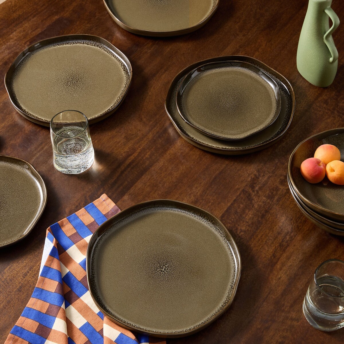 MADE.COM Set of 4 Vinnie Dinner Plates in Brown brown , MADE
