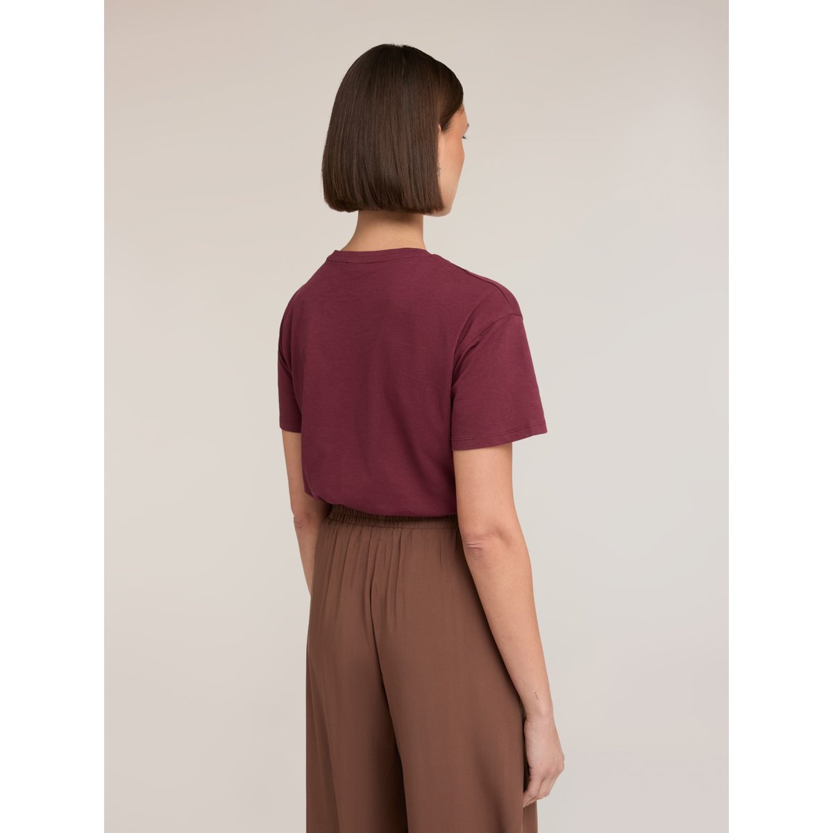 T-shirt avec broderie de perles burgundy, MOTIVI