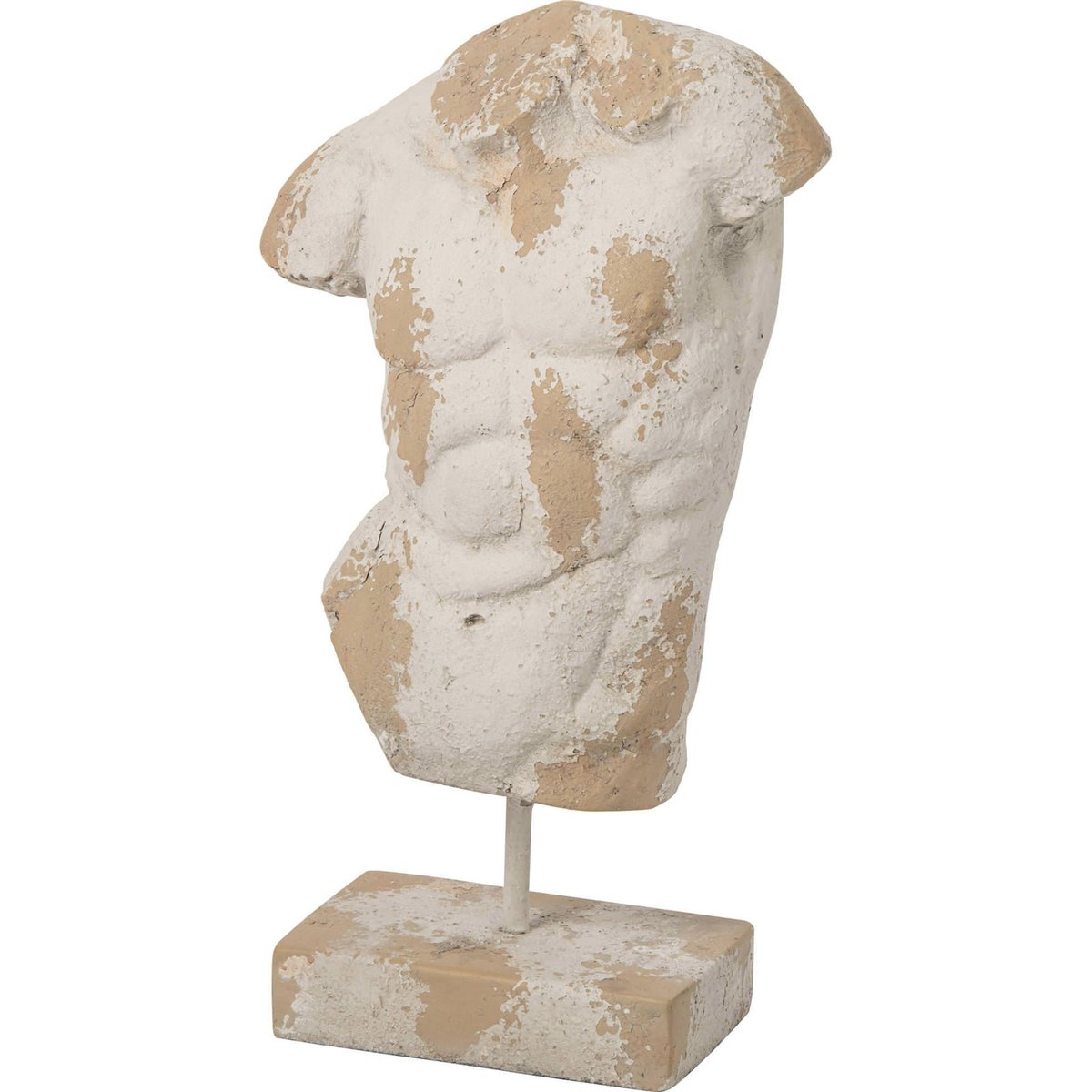 Sculpture buste masculin esprit antique écru et beige patiné, RECOLLECTION