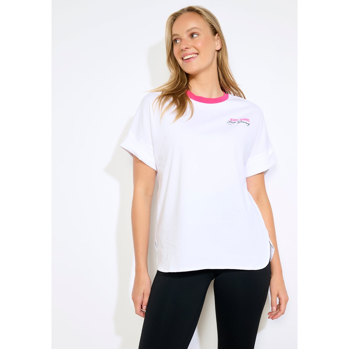 T-shirt de sport coton blanc, LOLALIZA