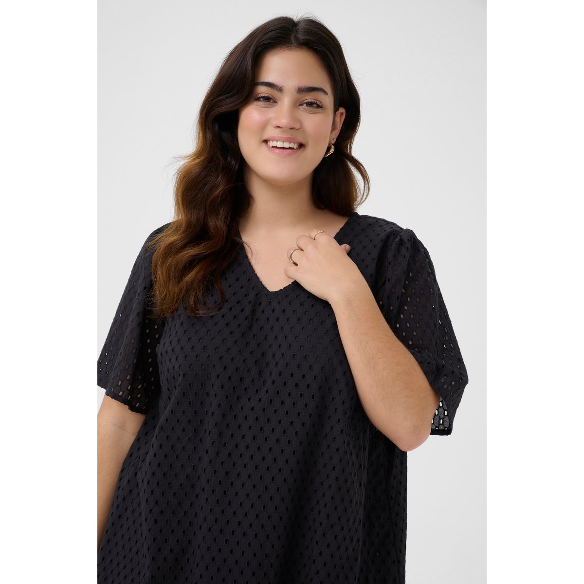 Dress noir black deep, KAFFE CURVE