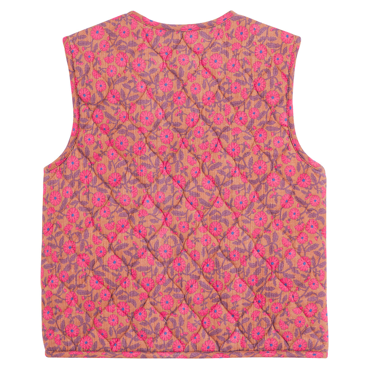 Cotton Muslin Gilet brown print, LA REDOUTE COLLECTIONS