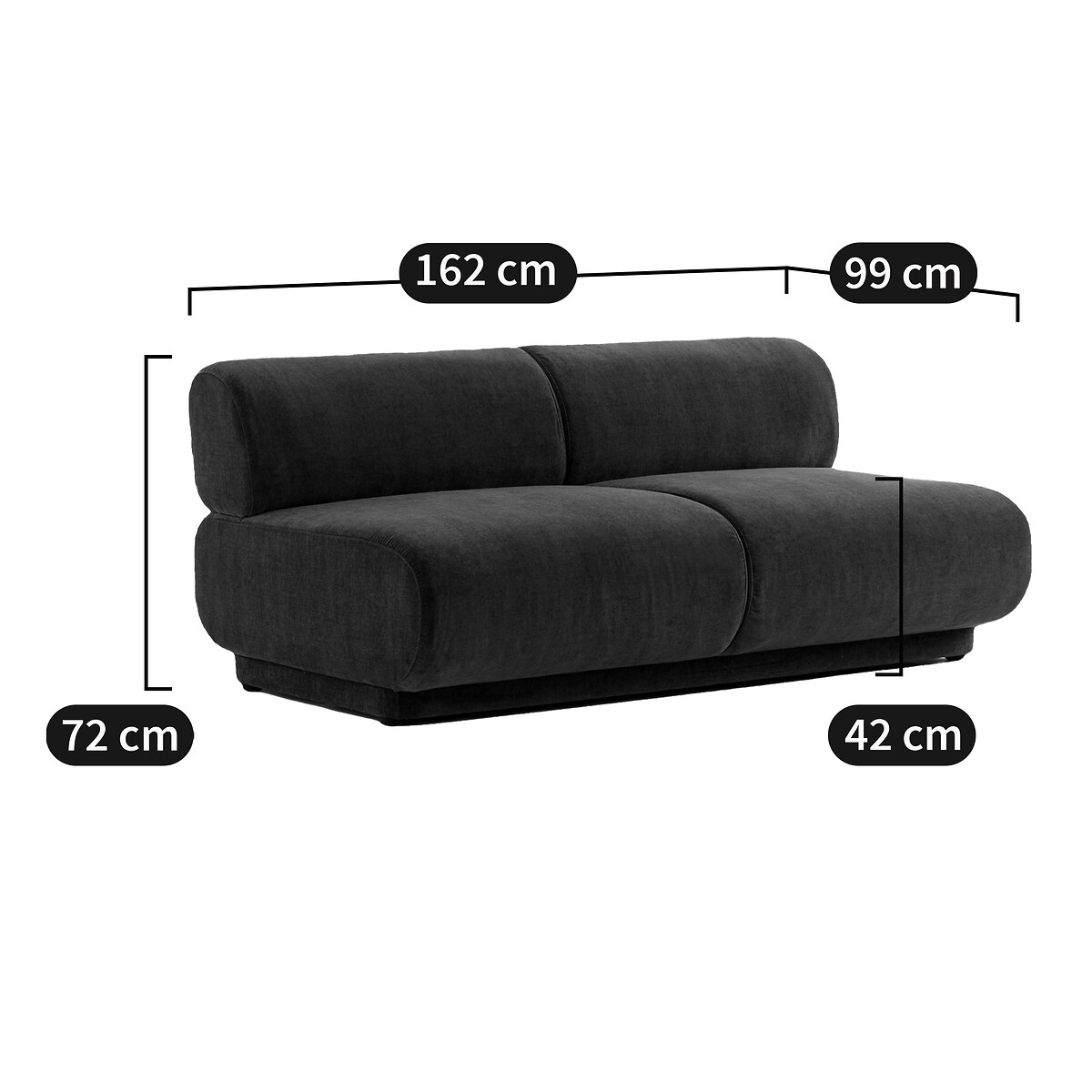 Banquette modulable velours texturé, Teide ecru, LA REDOUTE INTERIEURS