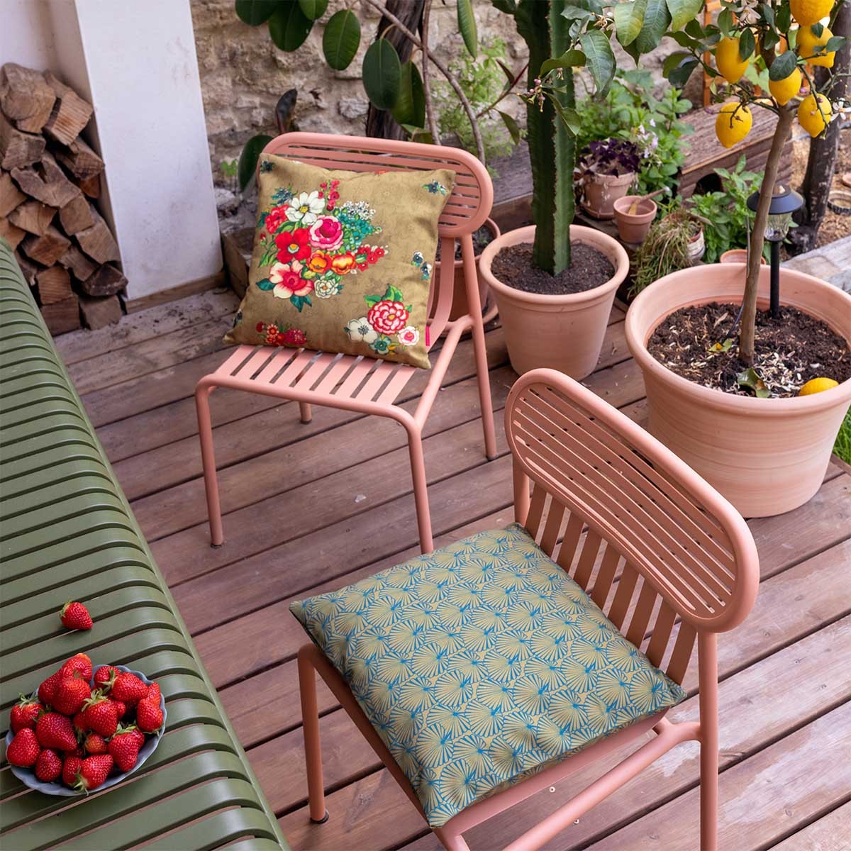 Housse de coussin extérieur HANAMI doré, VENT DE BOHÈME