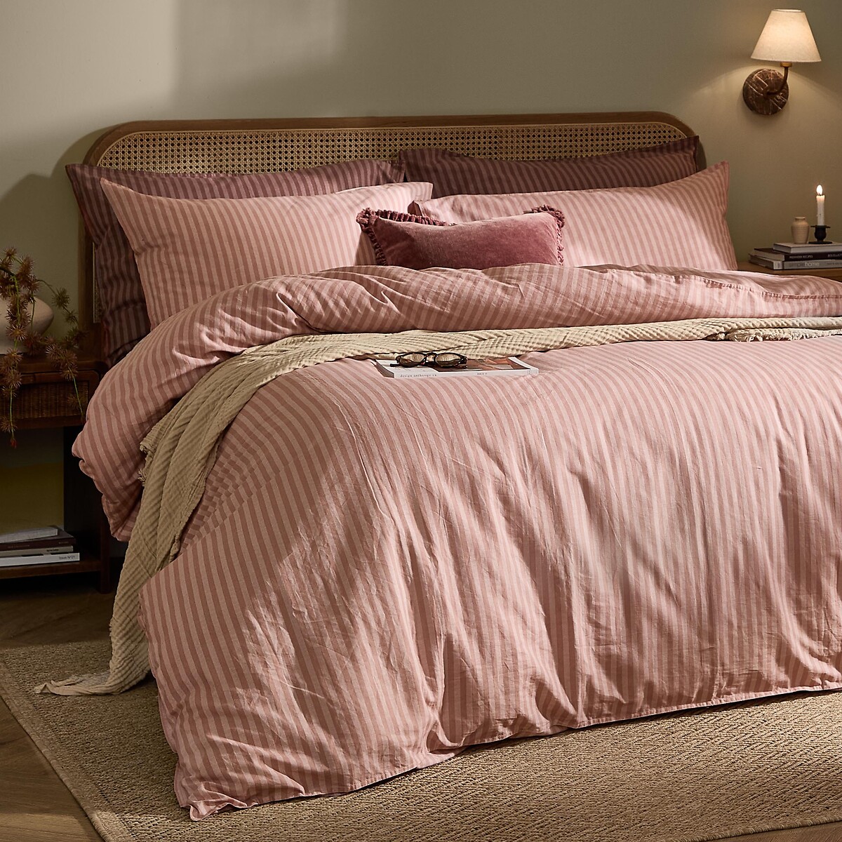 Marlow Stripe 100% Cotton Duvet Cover and Pillowcase Set maple, YARD