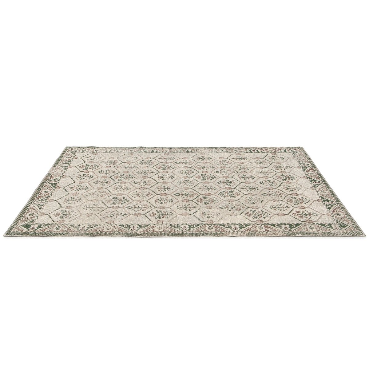 Tapis design en fibres recyclées SULLY vert naturel, AFK LIVING