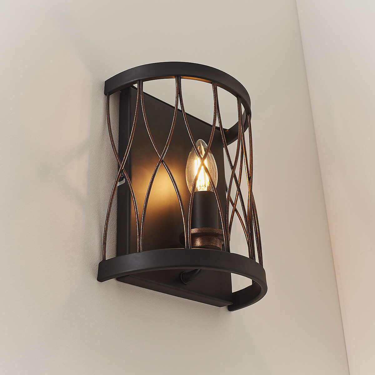 Houston Rustic Wall Light black, SO'HOME