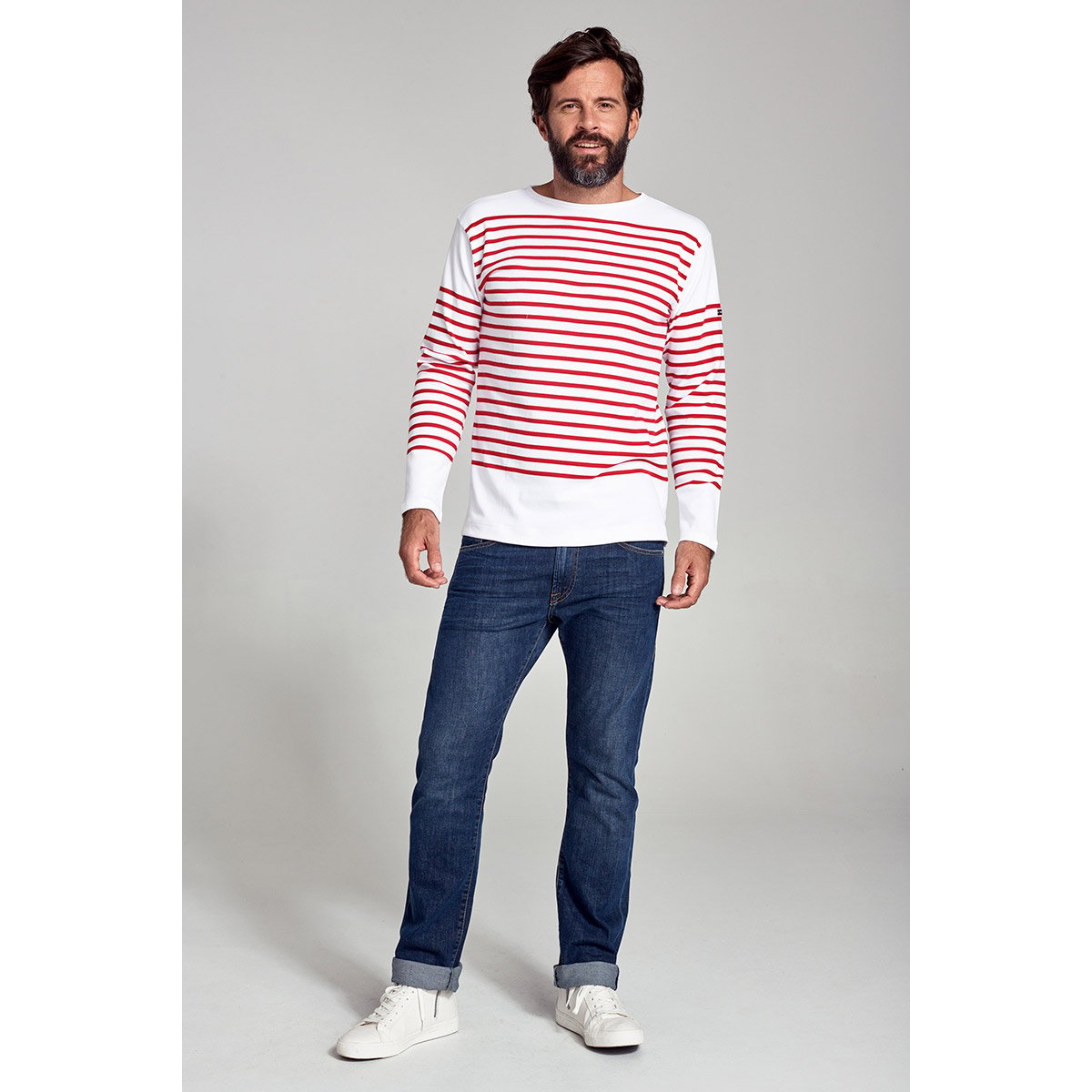 Jean coupe regular en coton LOUGRE stone, ARMOR-LUX