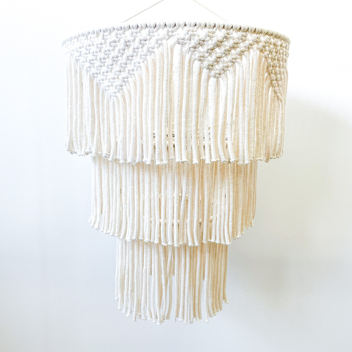 Decoração abajur em macramé LEVITA, Macramar natural, MACRAMAR