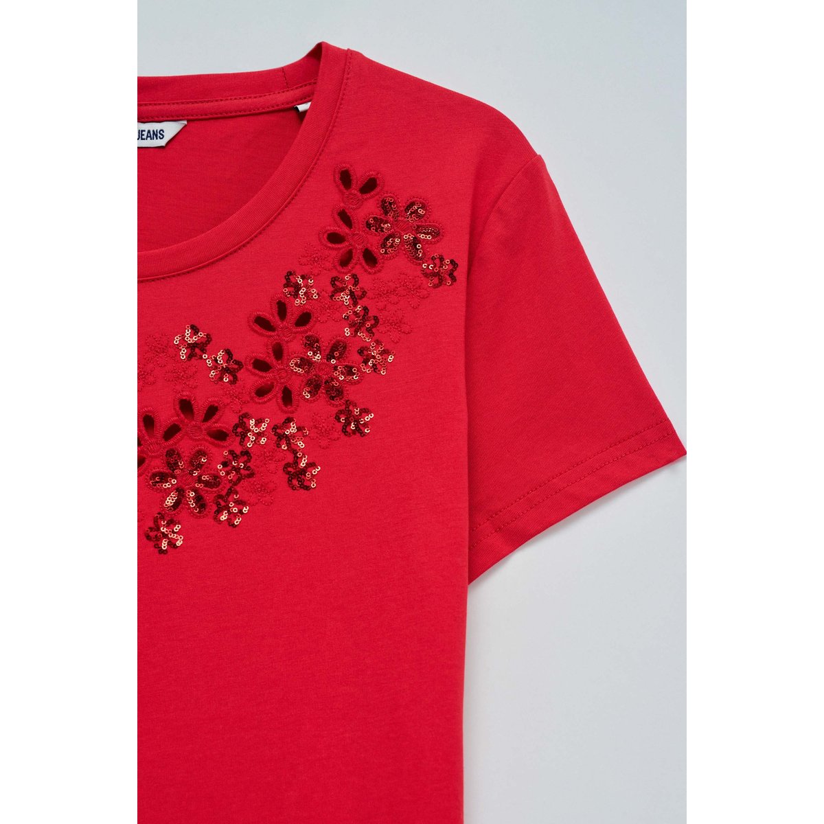 T-SHIRT AVEC BRODERIE rouge, SALSA JEANS
