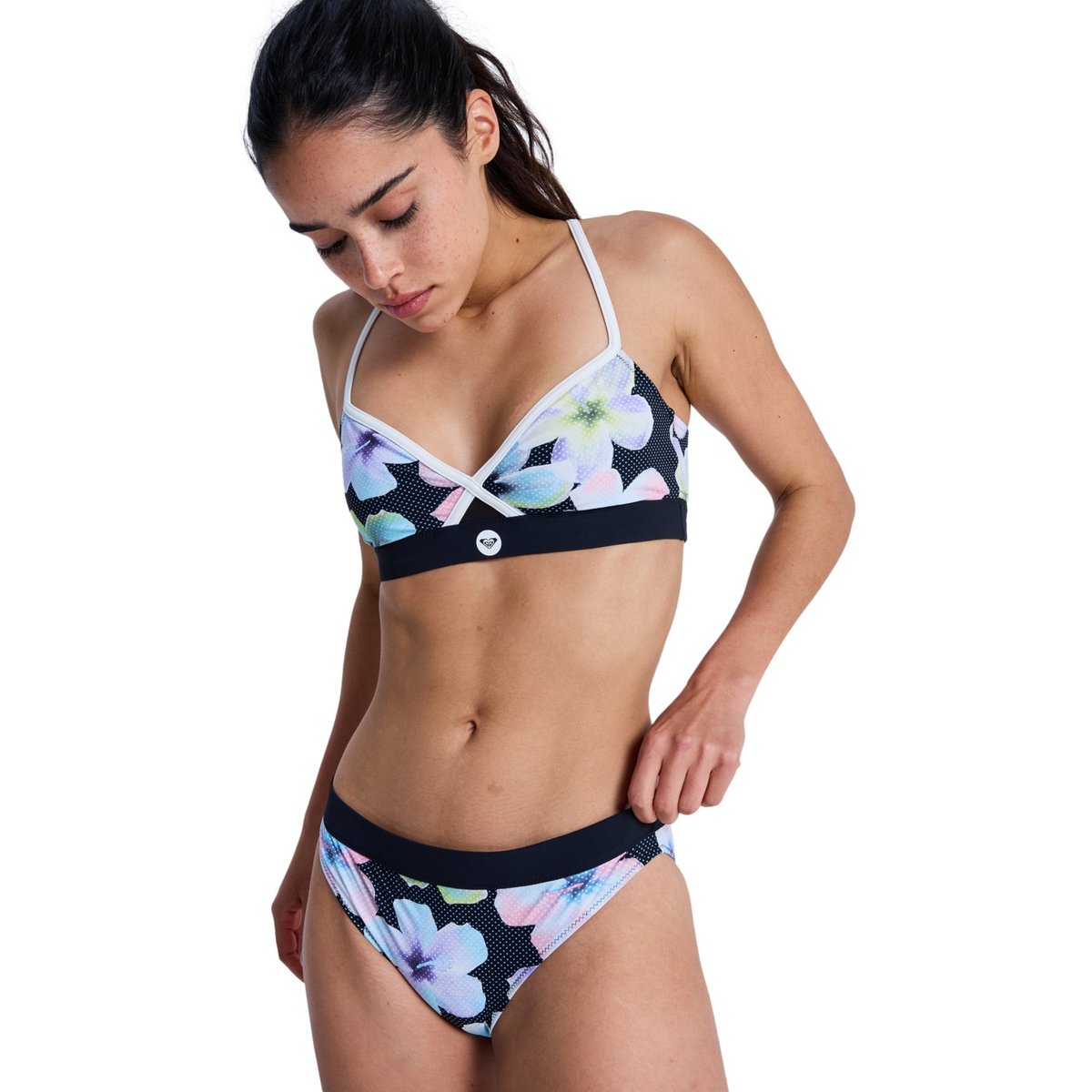 Bas de maillot de bain culotte bikini. noir anthracite im fleur real, ROXY