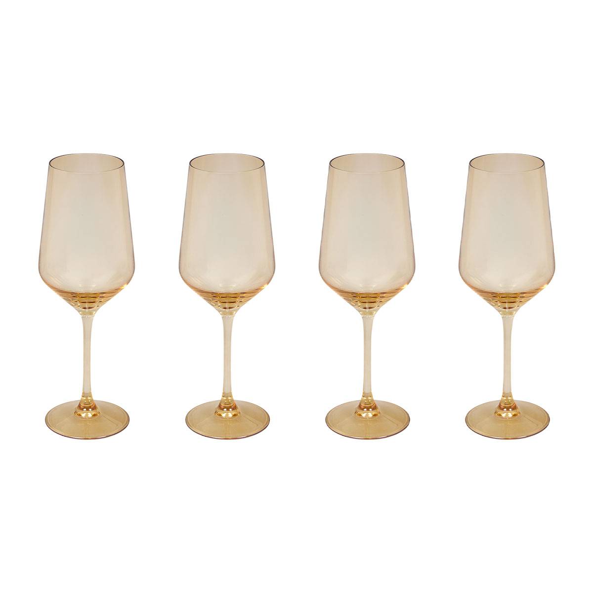 Lot de 4 verres à vin en verre AMBRE ambre, ATMOSPHERA