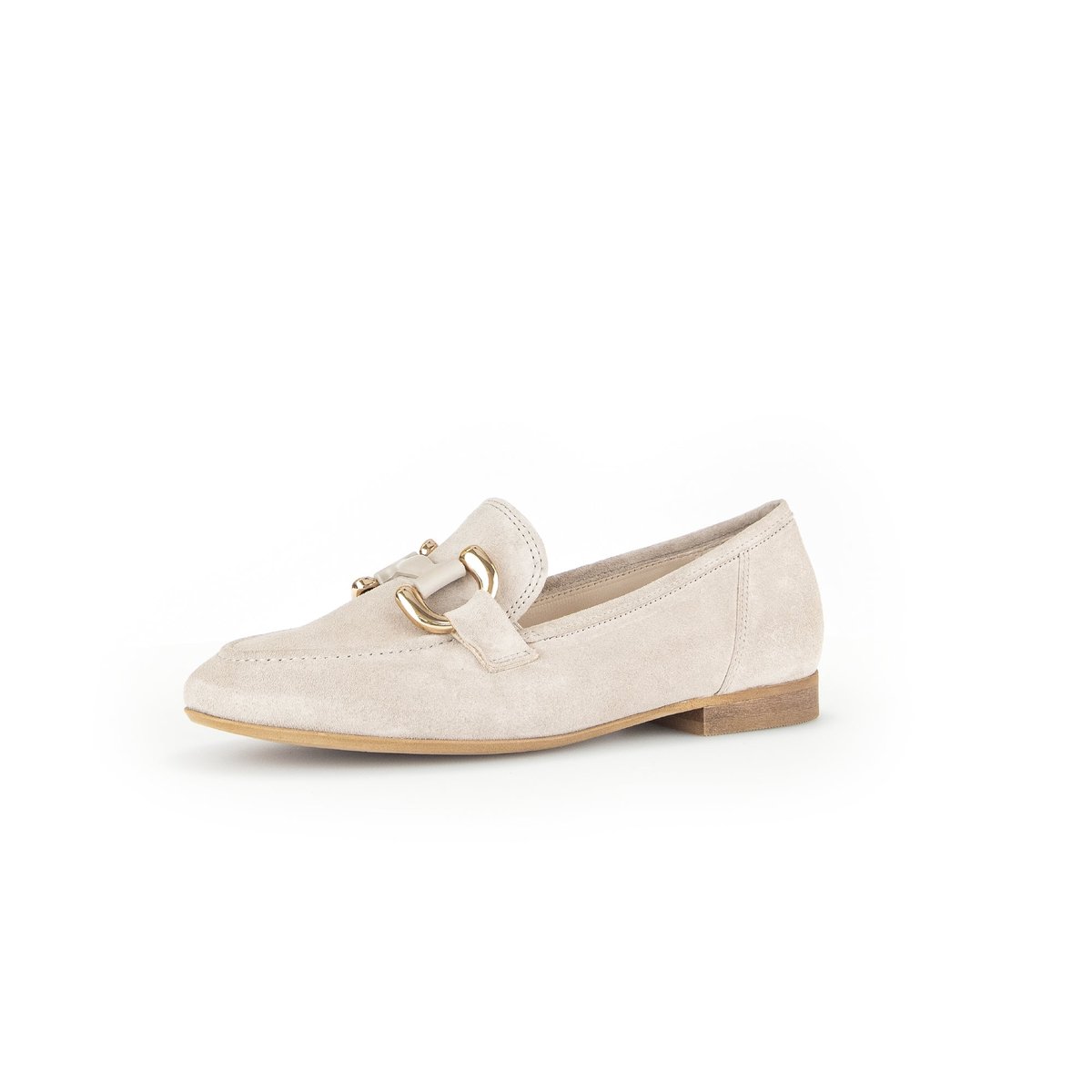 Mocassins en cuir velours à talon décroché beige, GABOR