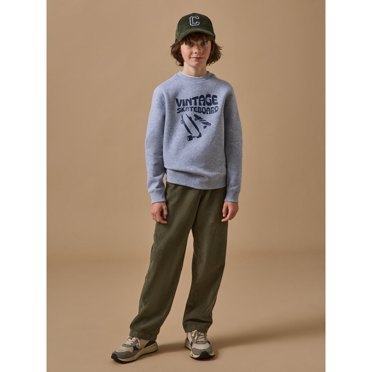 Sweat imprimé en molleton gris chine, CYRILLUS