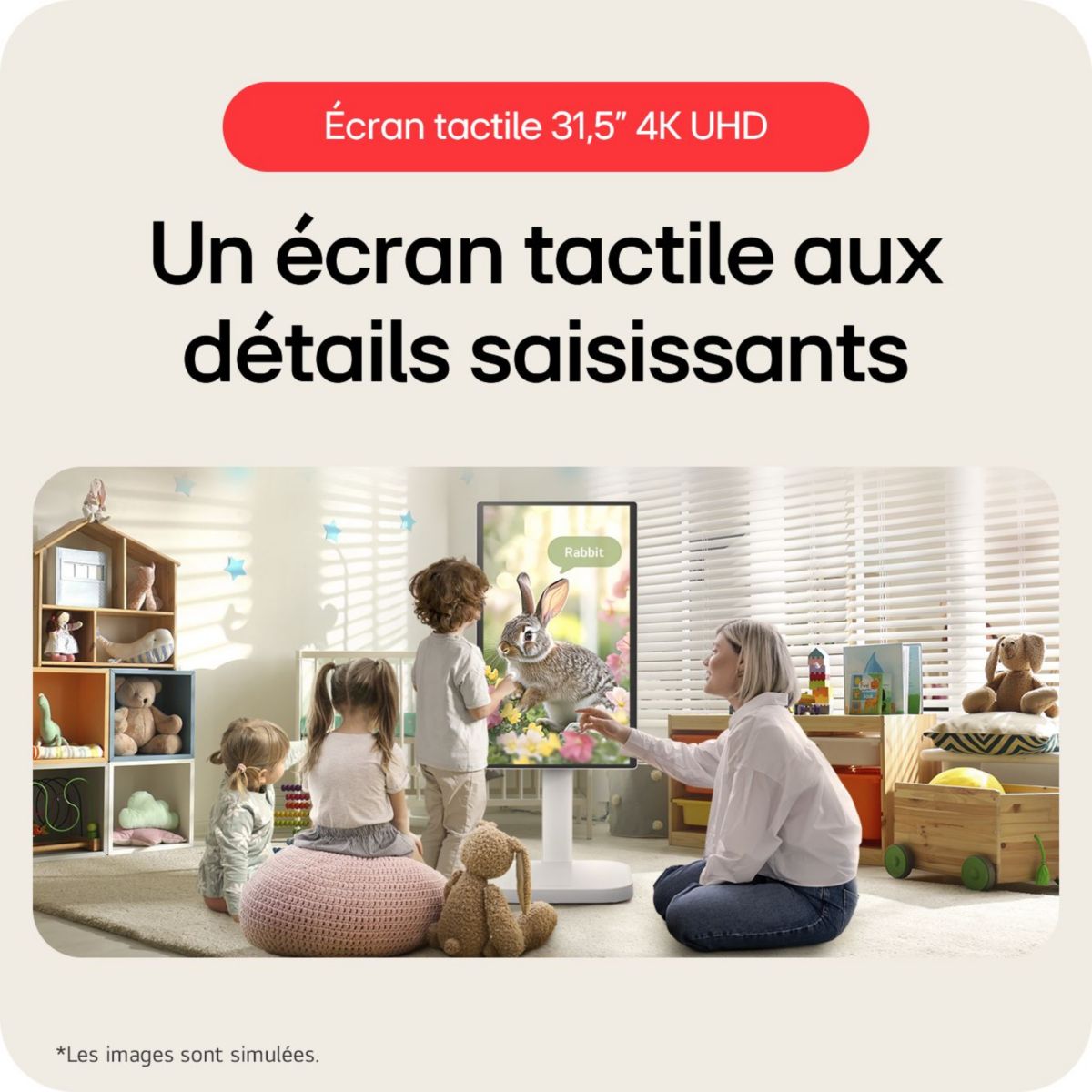Ecran PC 4K 32U889SA-W.AE Smart Monitor 32'' IPS Tactile 4K HDR DCI P3 Pied réglable et orientable couleur unique, LG