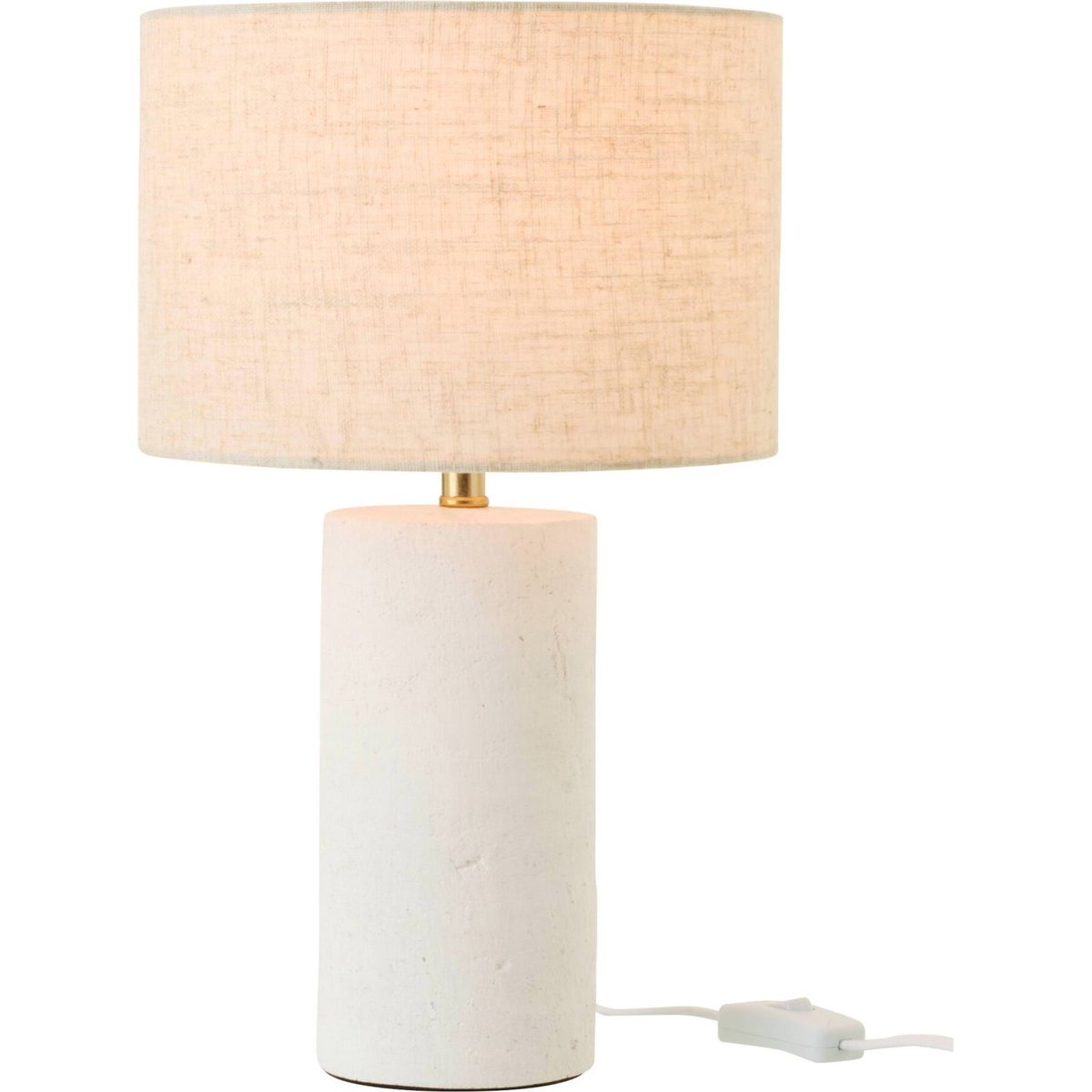 Lampe de table en poterie céramique blanc et écru, RECOLLECTION