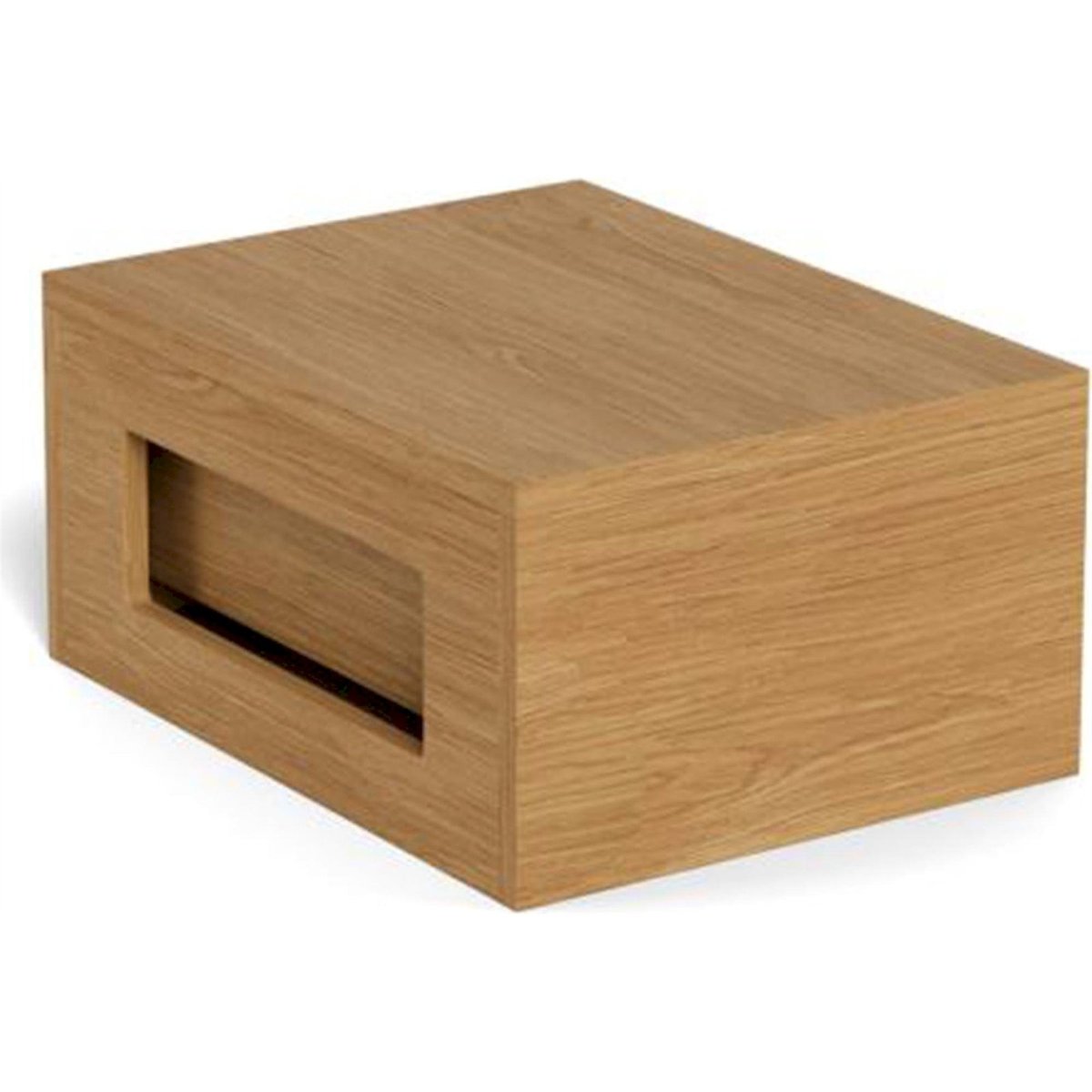Table de chevet murale chêne collection MONFORT chêne naturel avec bouton doré, RECOLLECTION