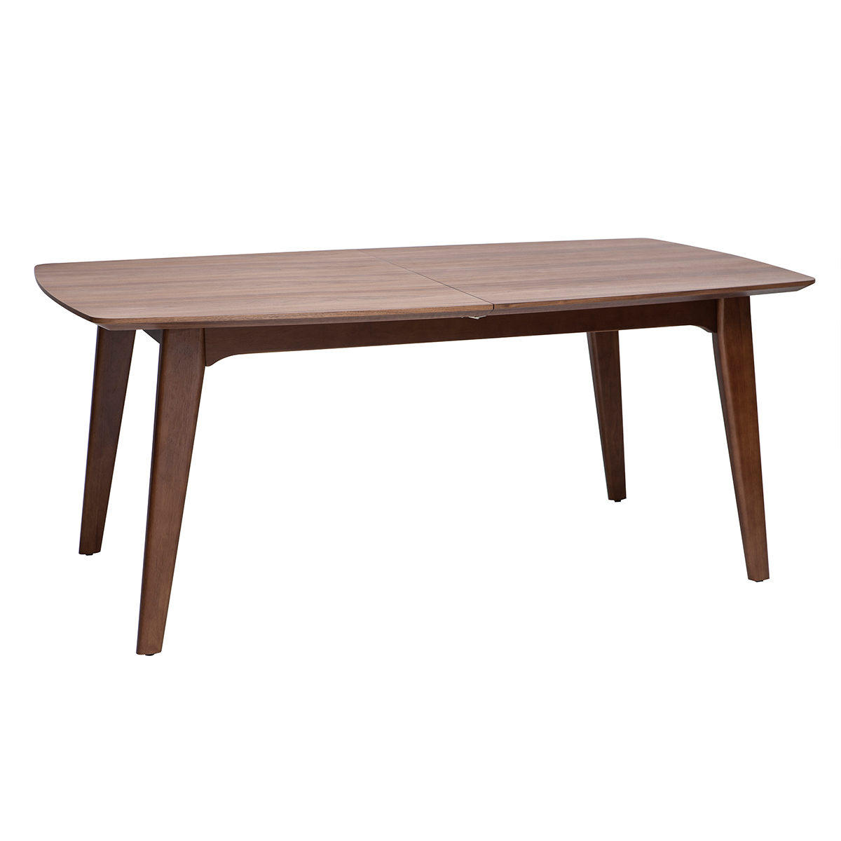 Table extensible rallonges intégrées rectangulaire finition bois blanc et hévéa massif L180-230 cm FIFTIES noyer, MILIBOO