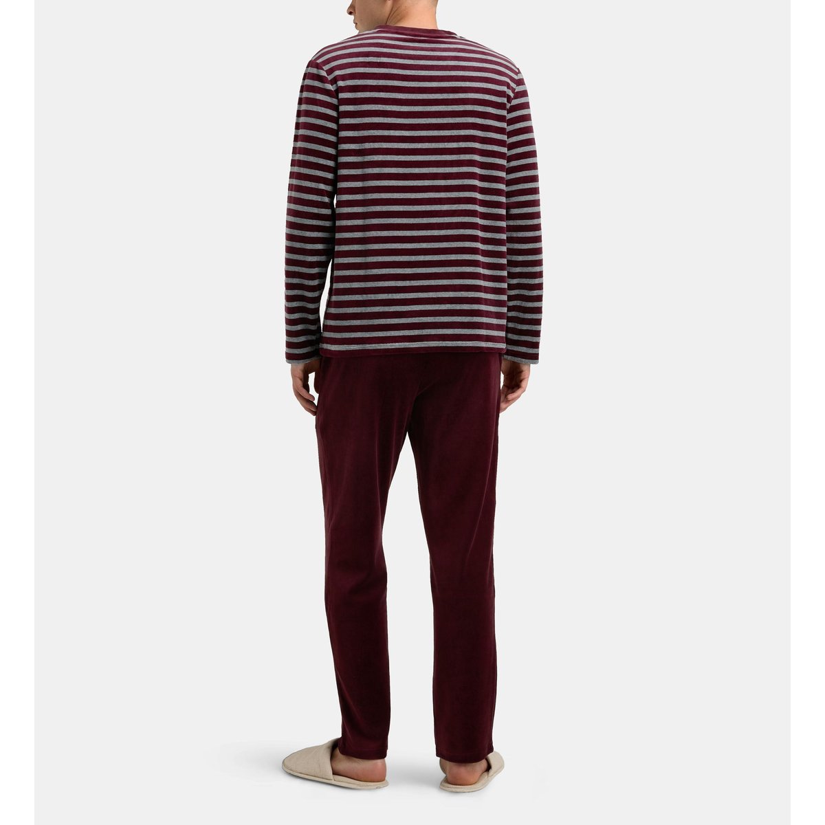 Ensemble pyjama long doker velours ras bordeaux, GALERIES LAFAYETTE