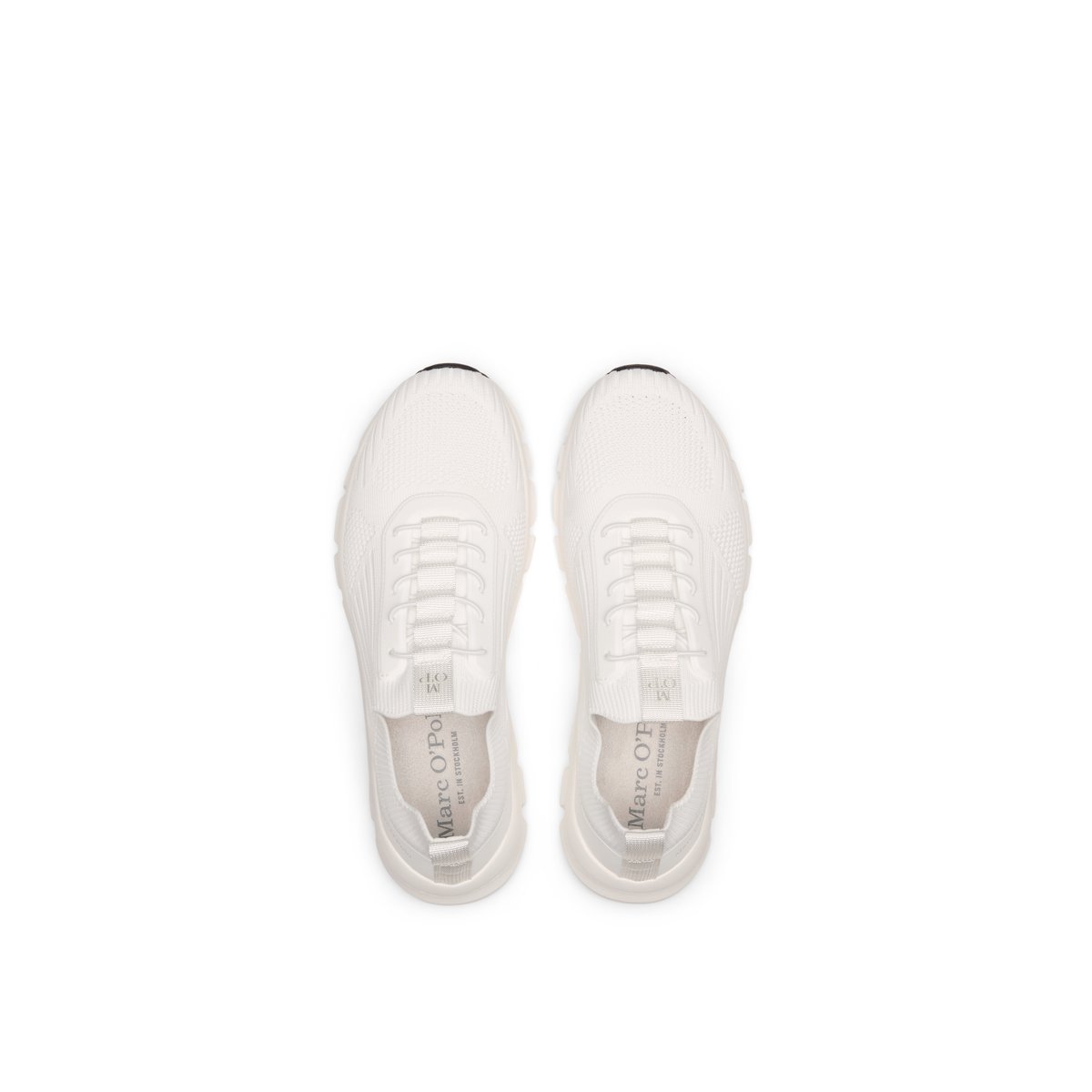 Baskets en tricot modèle Oliver en polyester recyclé blanc, MARC O'POLO