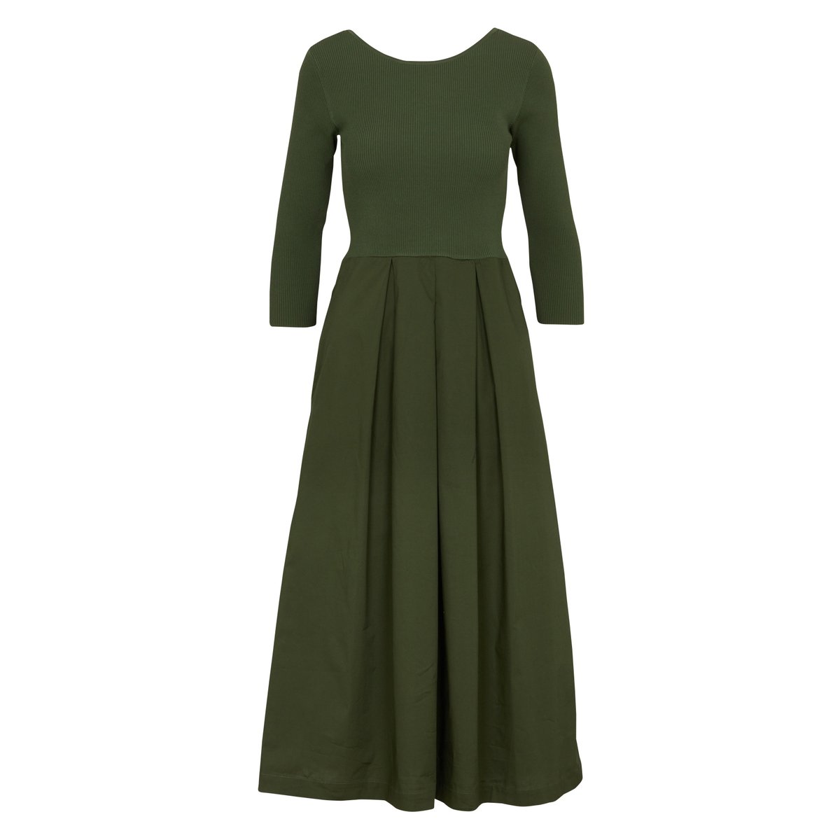 Robe trapèze bi-matière BLONDIE kaki, Maison 123