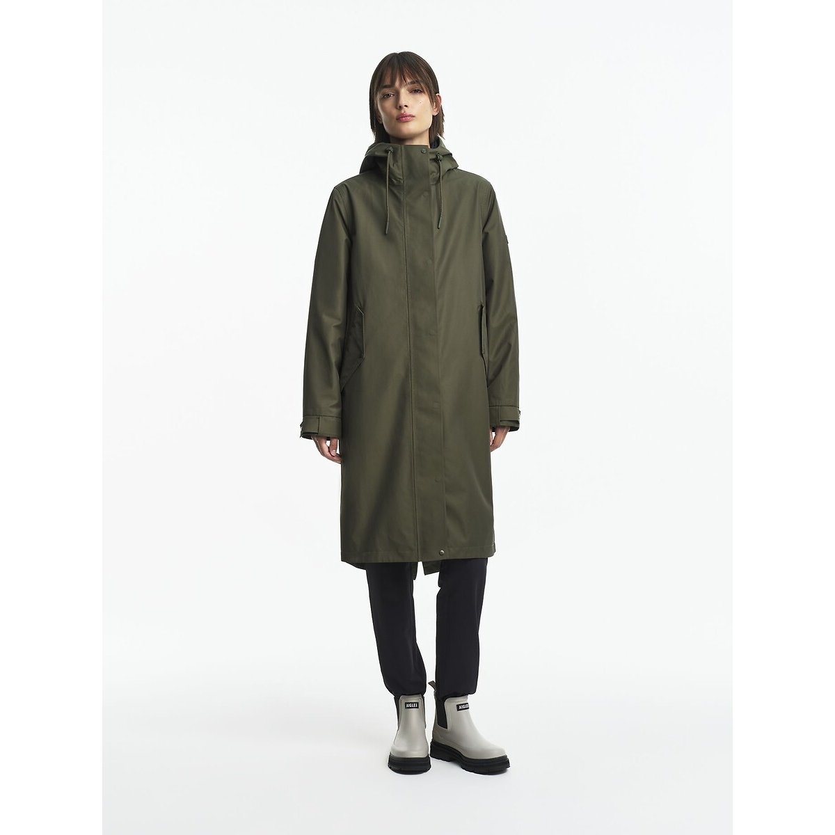 Parka longue imperméable MTD®, T-KIT kaki, AIGLE