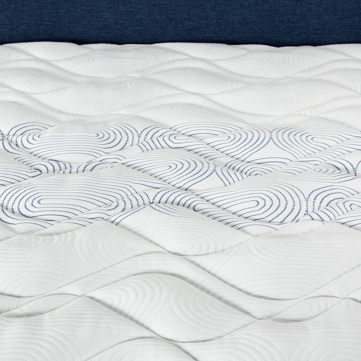 Matelas Bellagio 100% latex ferme 3 zones H20 cm blanc/bleu, DUNLOPILLO