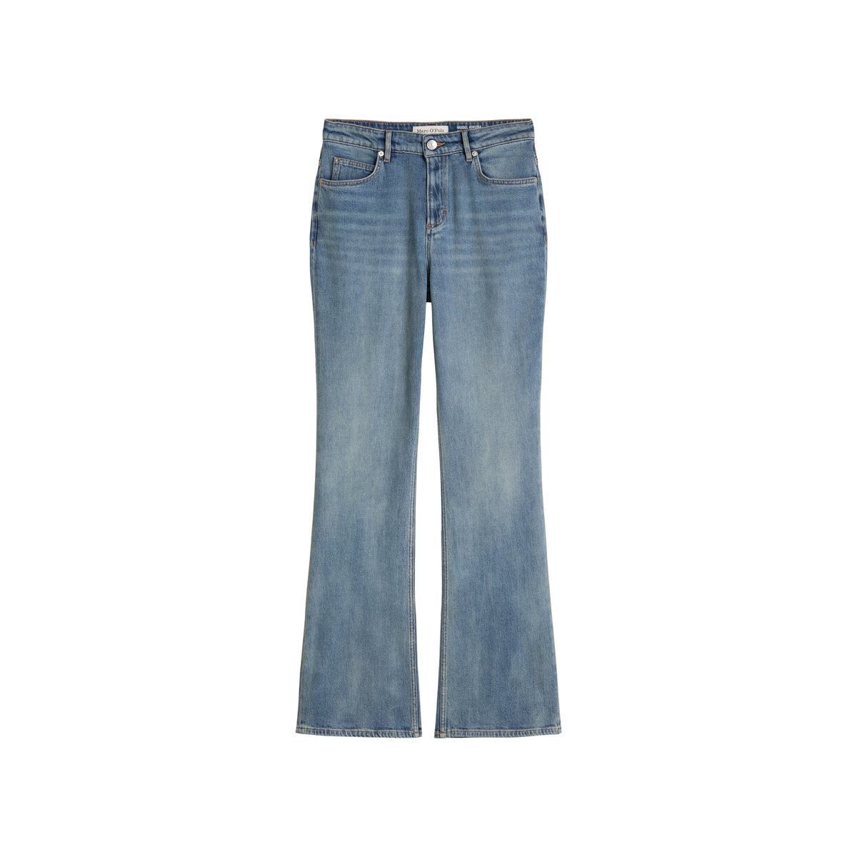 Jeans modèle Kiruna flared en mélange de coton organique et de lyocell stretch bleu clair, MARC O'POLO