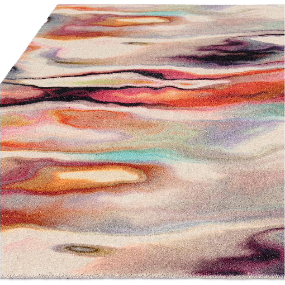 Watercolour Effect Impression Rug in 100% Wool multi-coloured, SO'HOME