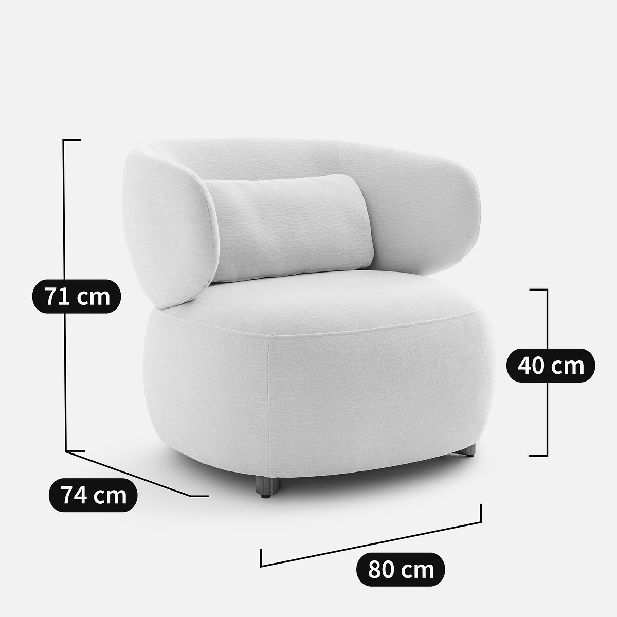 Sillón de terciopelo con relieve, MODALIE, diseño de Emmanuel Gallina crudo, EMMANUEL GALLINA X AM.PM