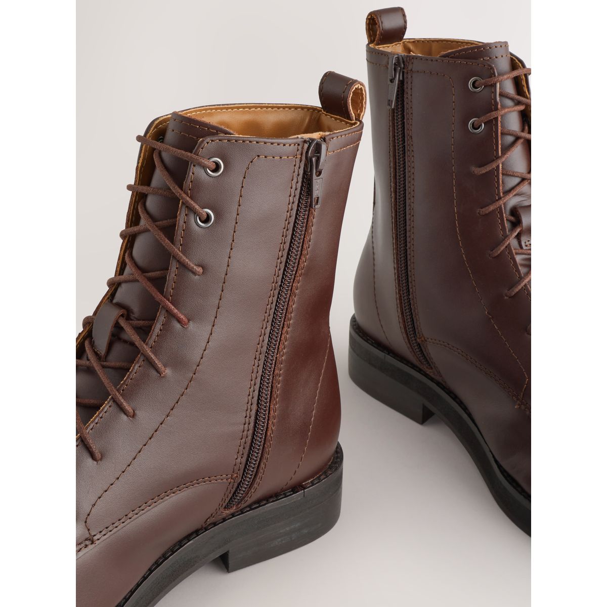 Bottines forever comfort® à lacets cuir rouge bourgogne, NEXT
