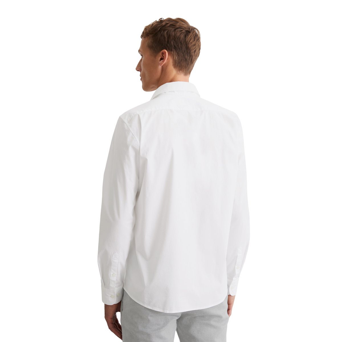 Chemise shaped en popeline stretch blanc, MARC O'POLO