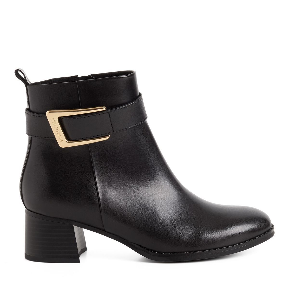 Bottine en cuir noir, MARCO TOZZI
