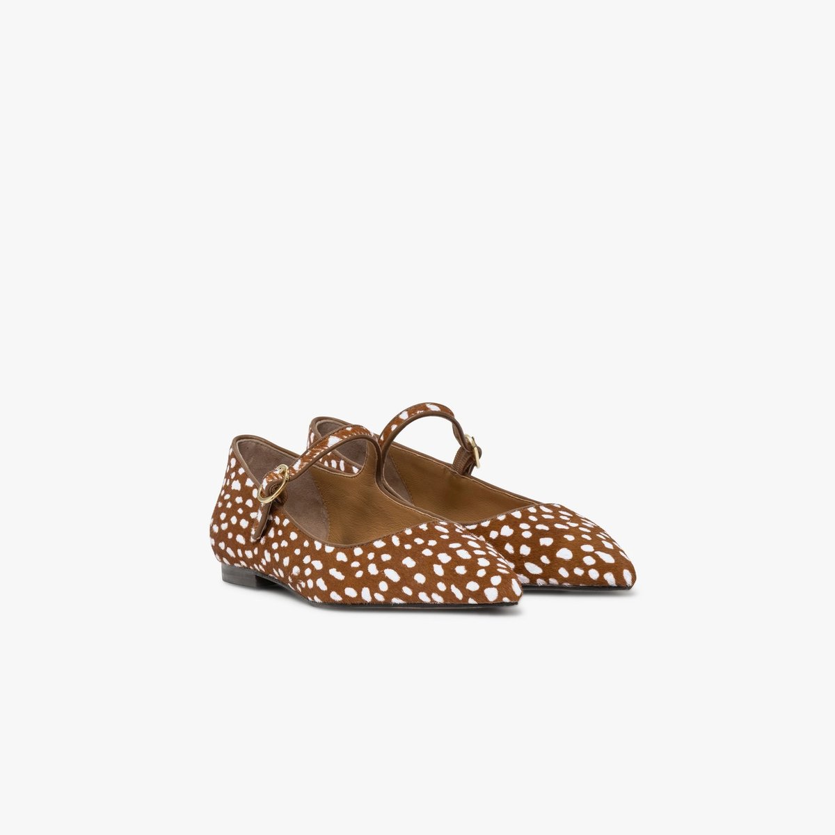 Ballerine en cuir BICHETTE camel camel/beige, BOCAGE