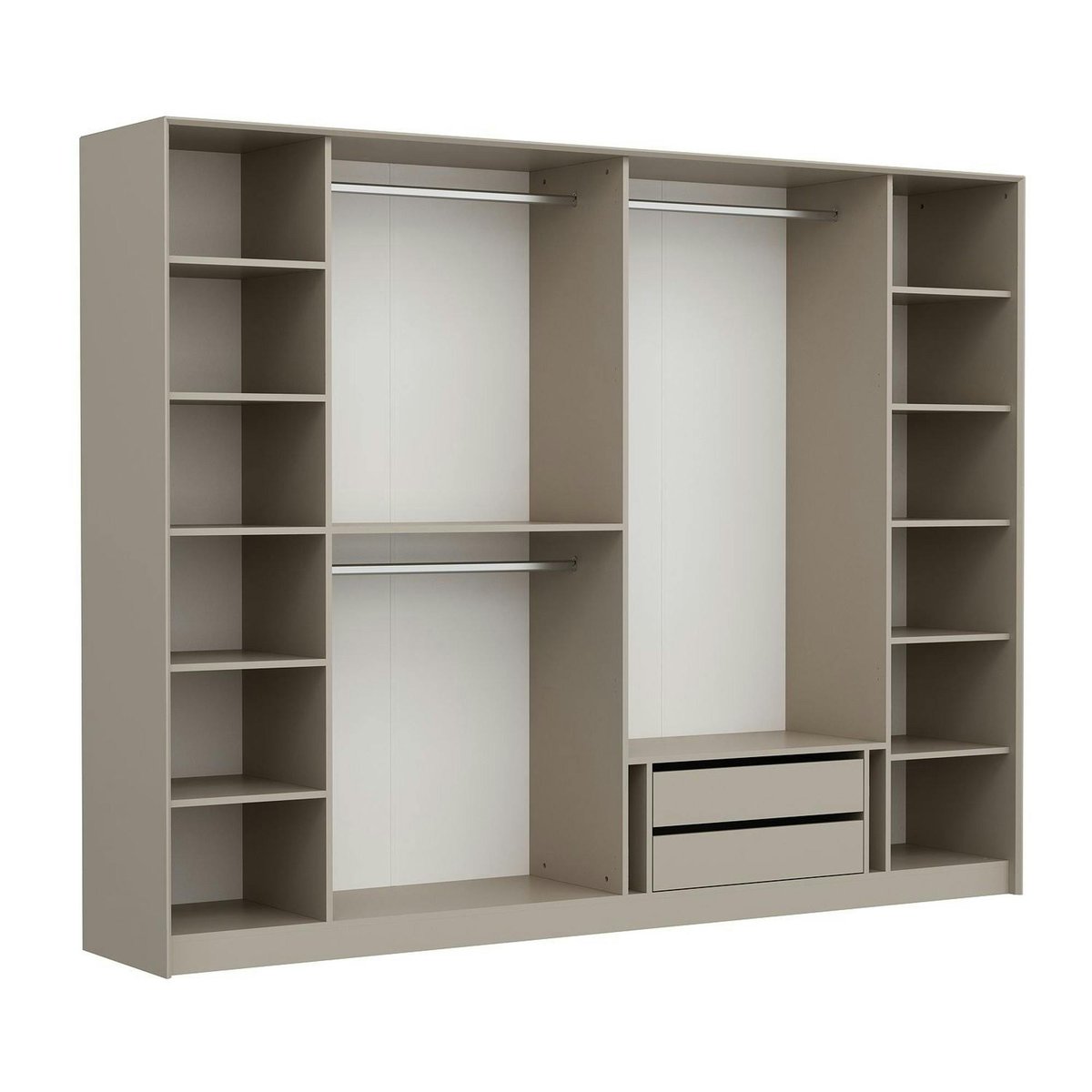 Armoire dressing blanc 4 portes verre H 210 cm BYRON blanc, PIER IMPORT