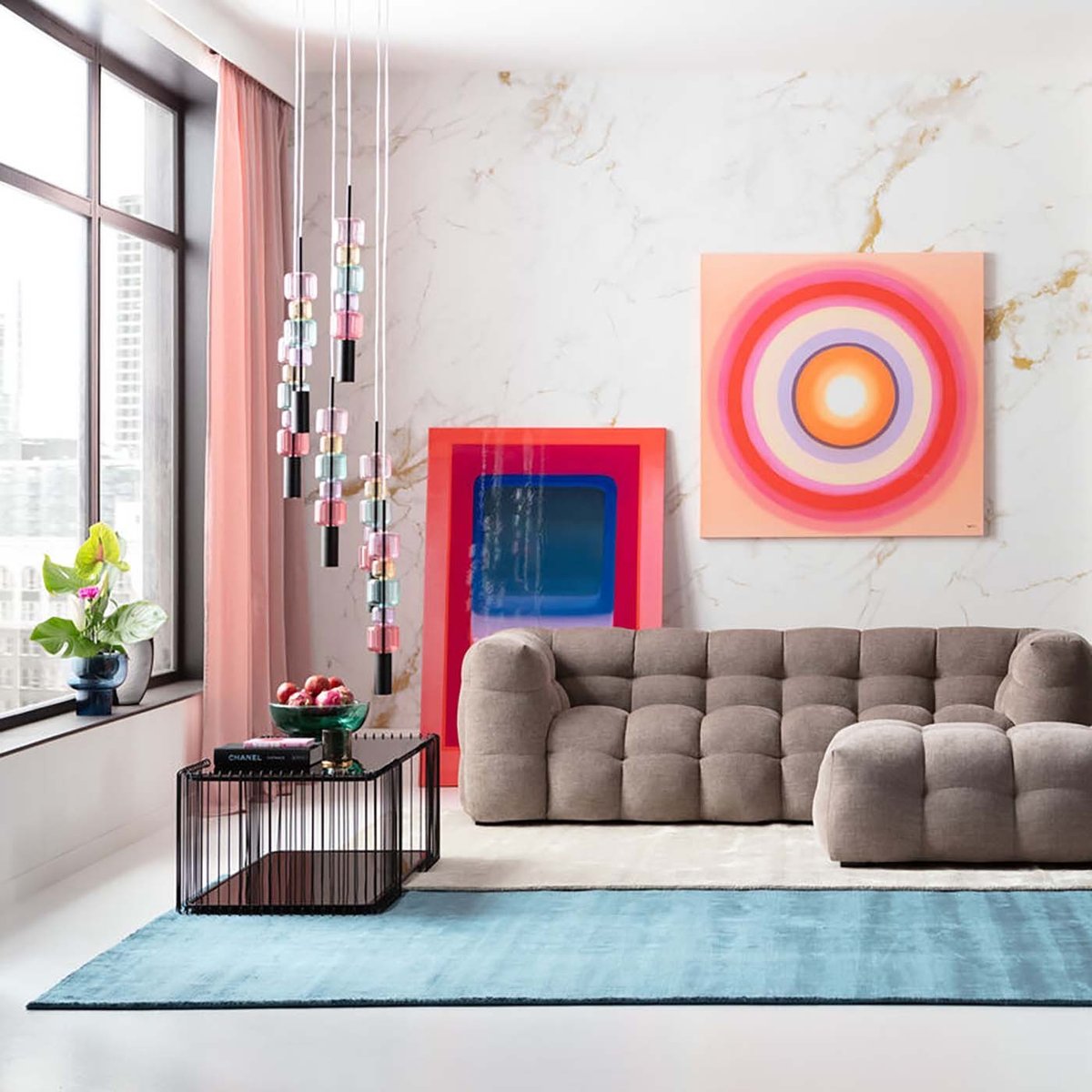 Suspension en verre et acier, CANDY BAR multicolore, KARE DESIGN