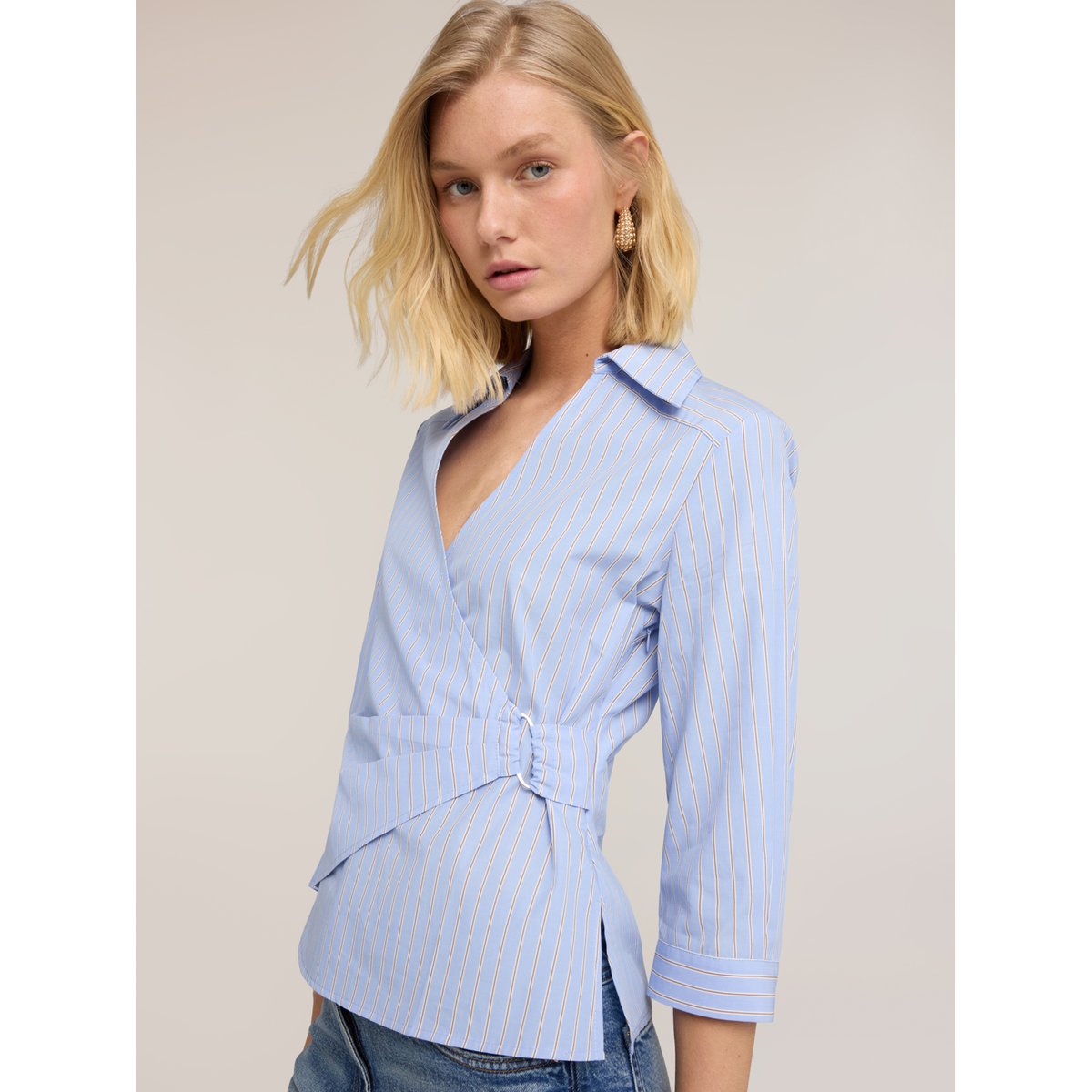 Chemise portefeuille à rayures light - blue, MOTIVI