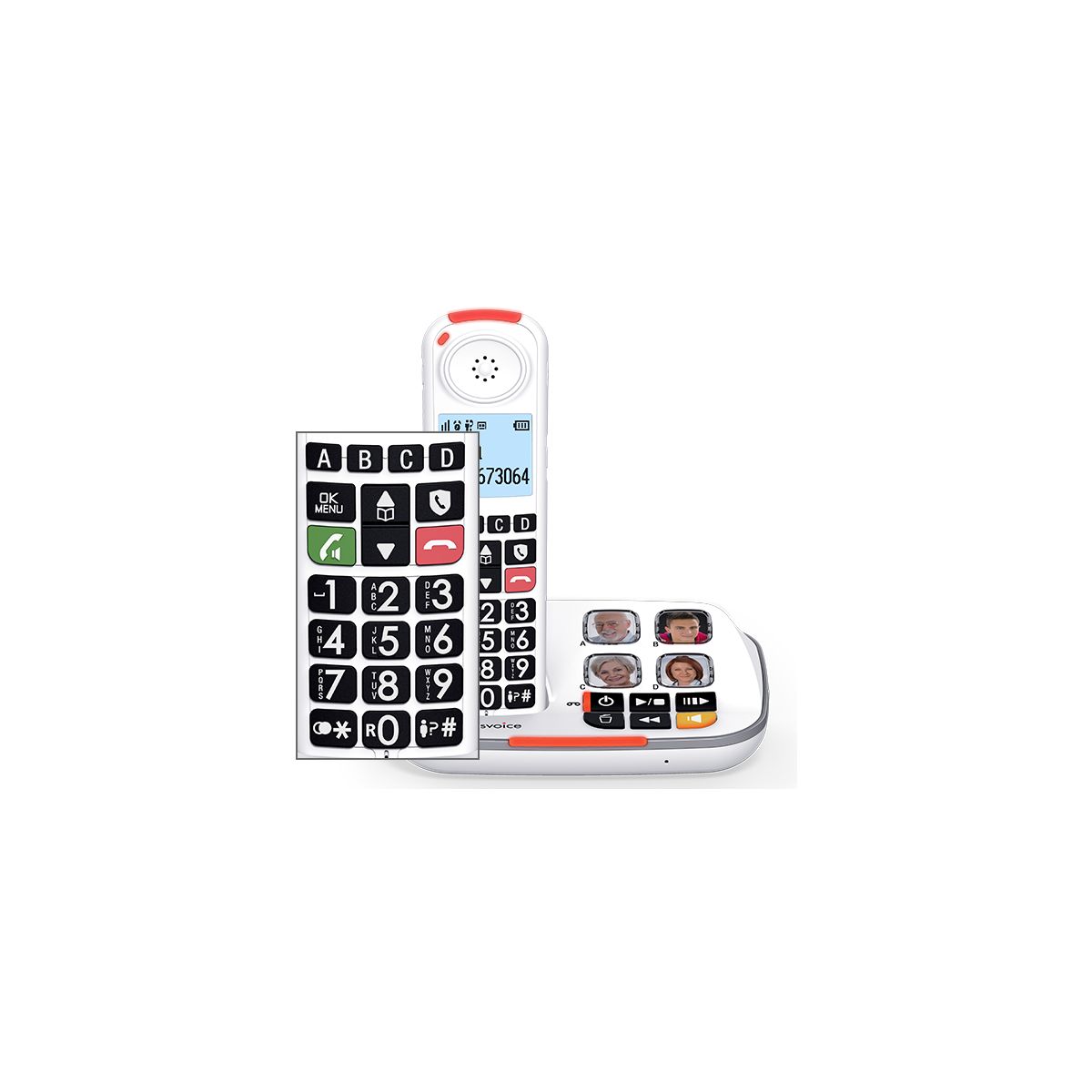 Téléphone sans fil XTRA 2355 Voice blanc, SWISSVOICE