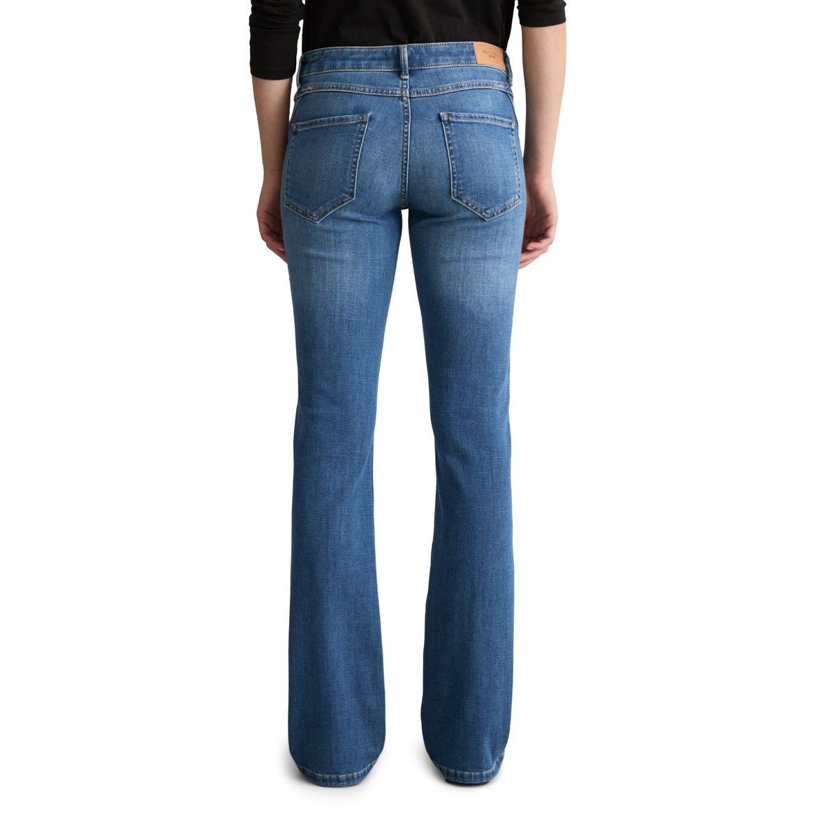 Jeans modèle Nella bootcut en coton bio stretch bleu, MARC O’POLO DENIM