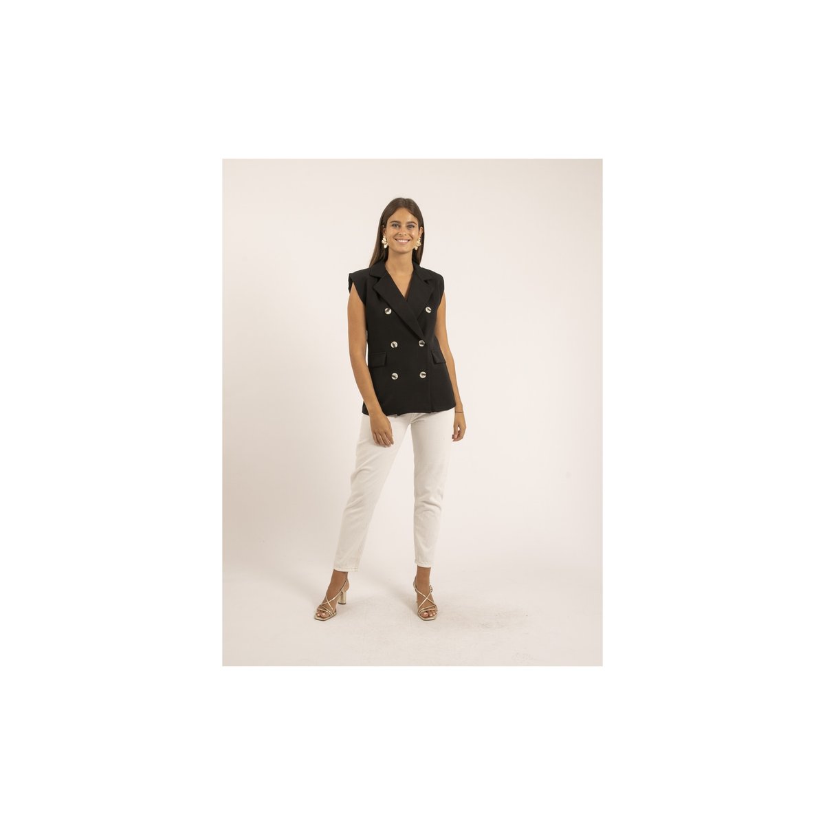 Blazer Sans Manches Uvida noir, DONA LISA