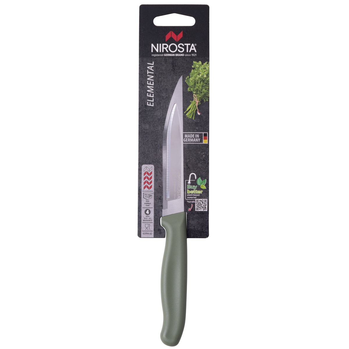 Couteau d’office universel 22,5 cm ELEMENTAL vert, NIROSTA