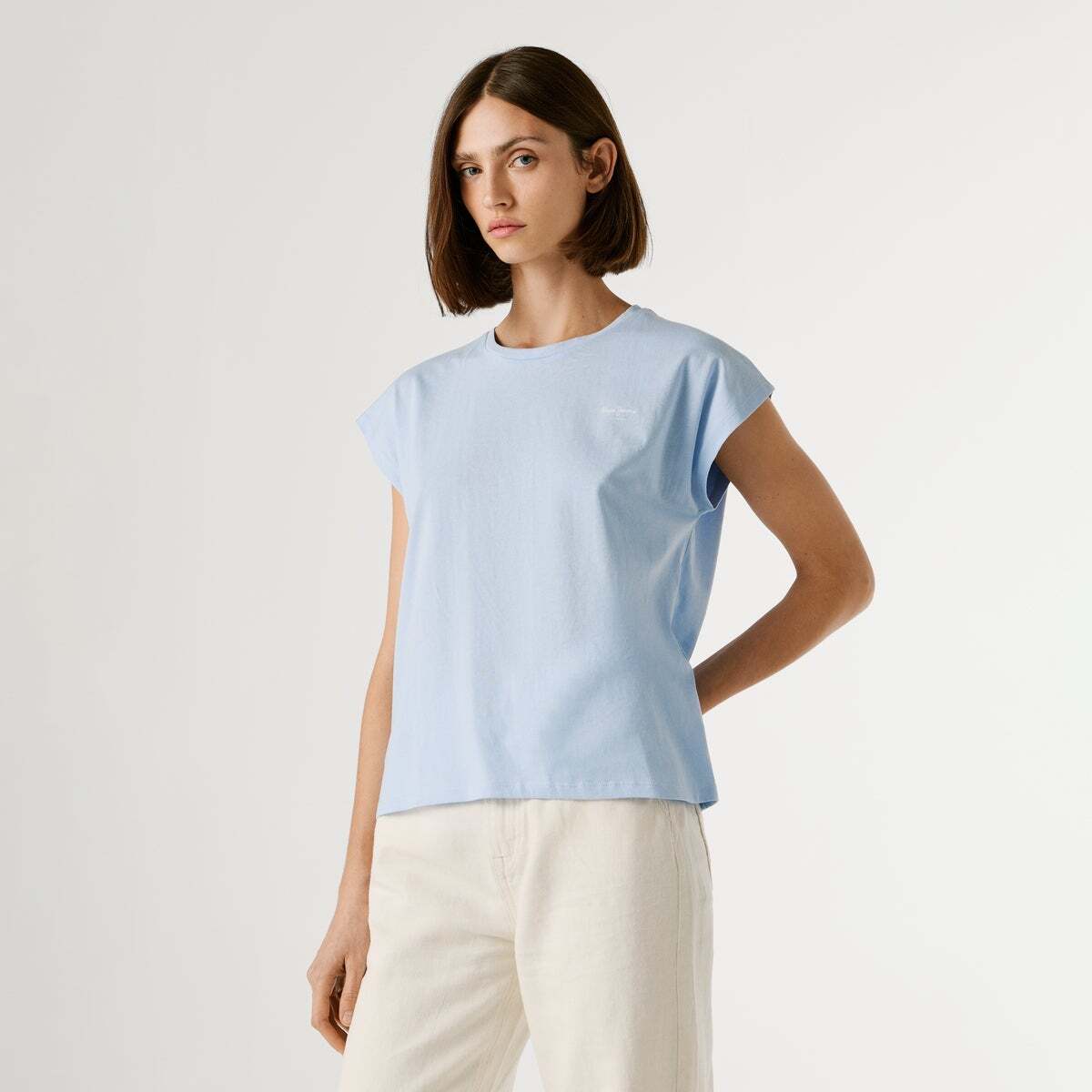 T-Shirt Coupe Slim Avec Logo bleu oxford, PEPE JEANS