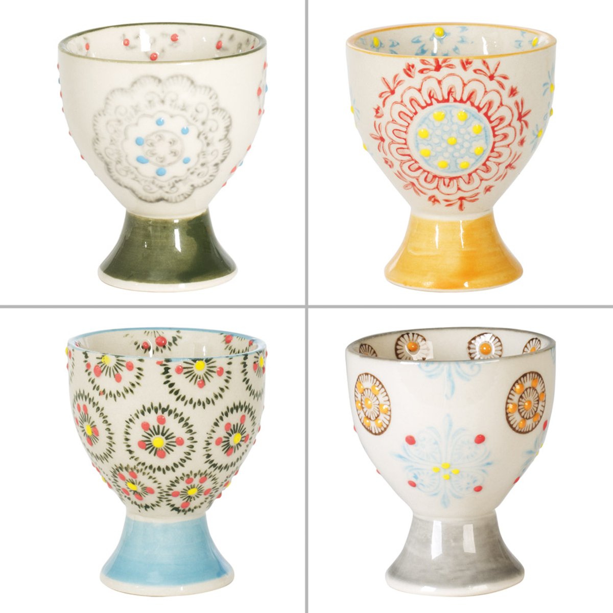 Coffret de 4 coquetiers Bohème multicolore, TABLE PASSION