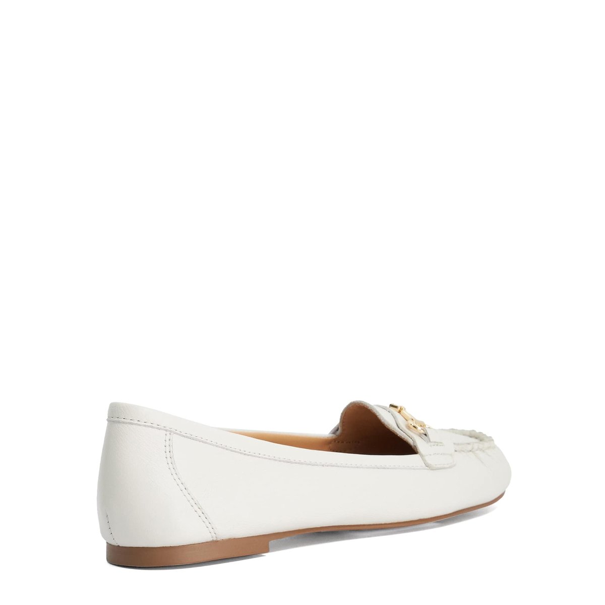 Mocassins en cuir à bout froncé - GUNO white-leather, DUNE LONDON