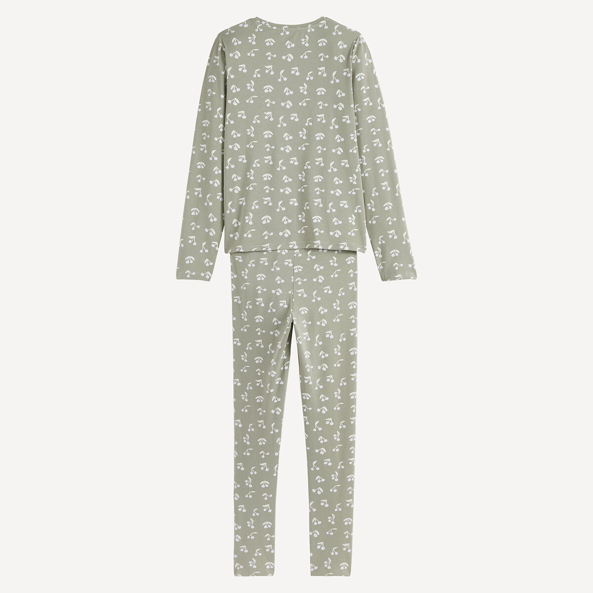 Pyjama en jersey, imprimé cerises vert, LA REDOUTE COLLECTIONS