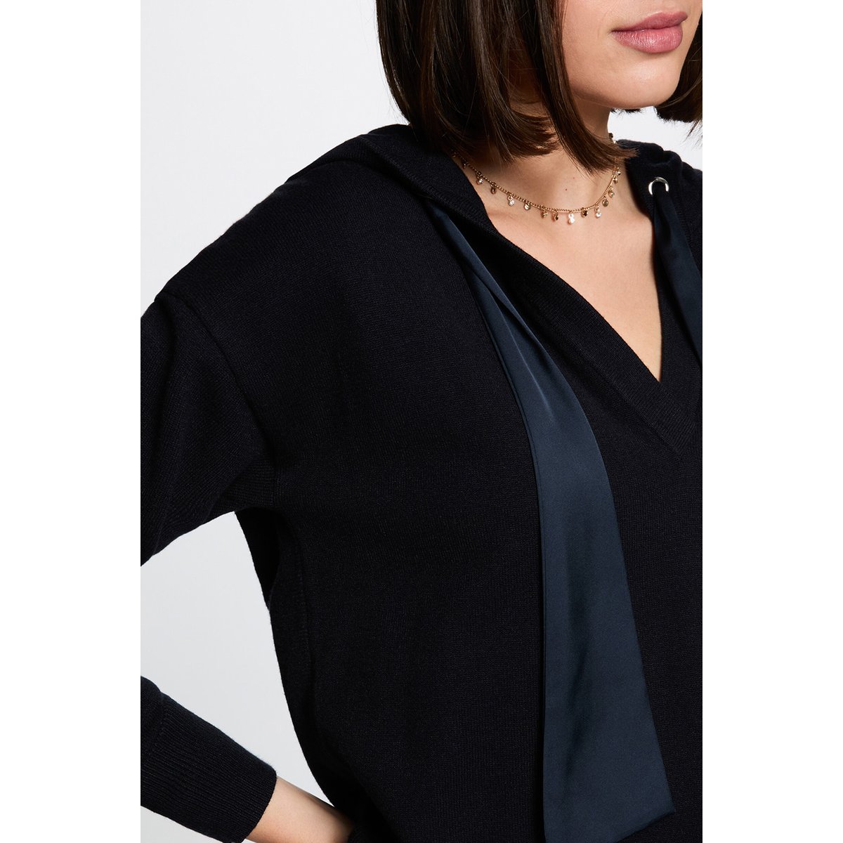 Pull à capuche bleu marine, MORGAN