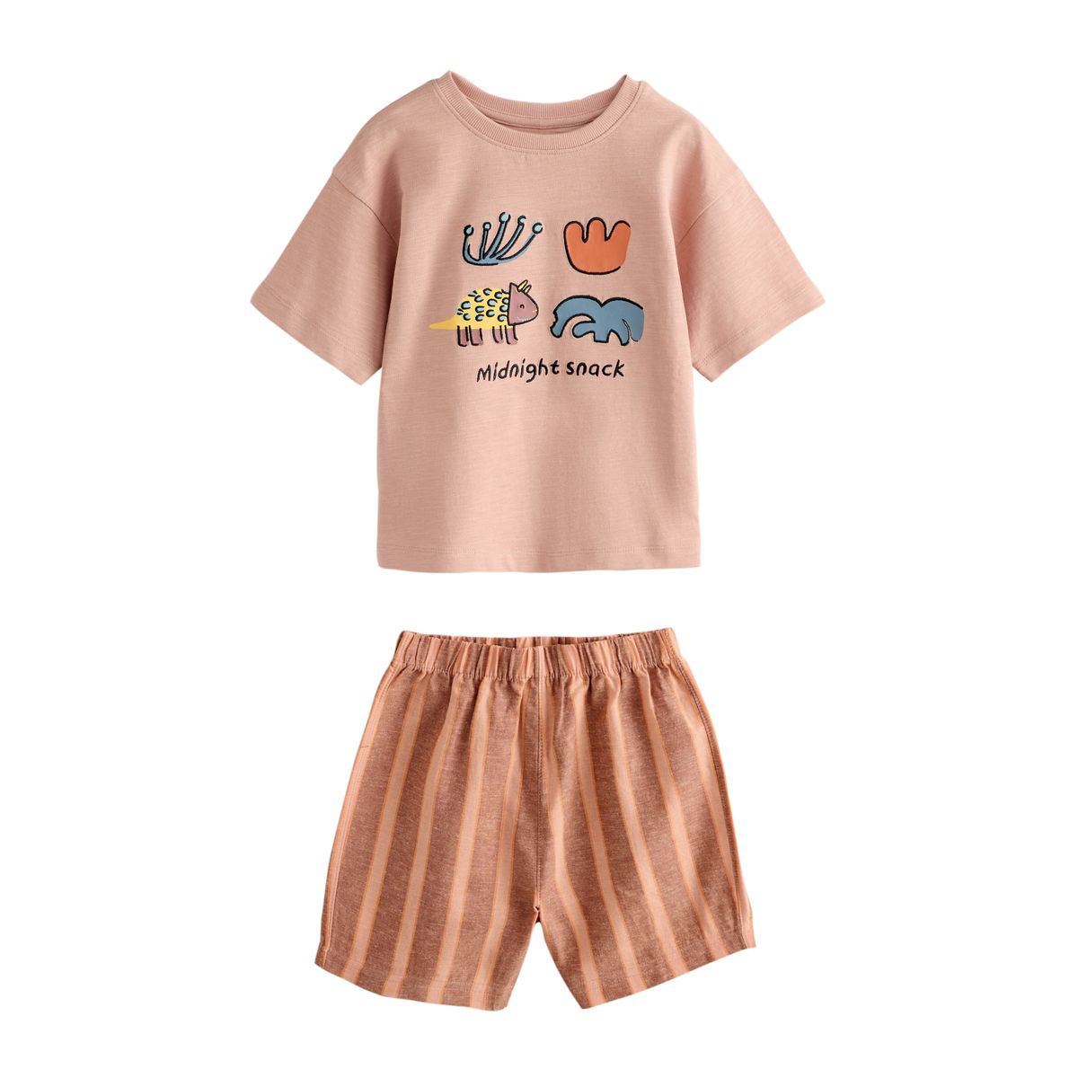Pyjama short, lot de 3 rayure animalière bleue/jaune/rose, NEXT