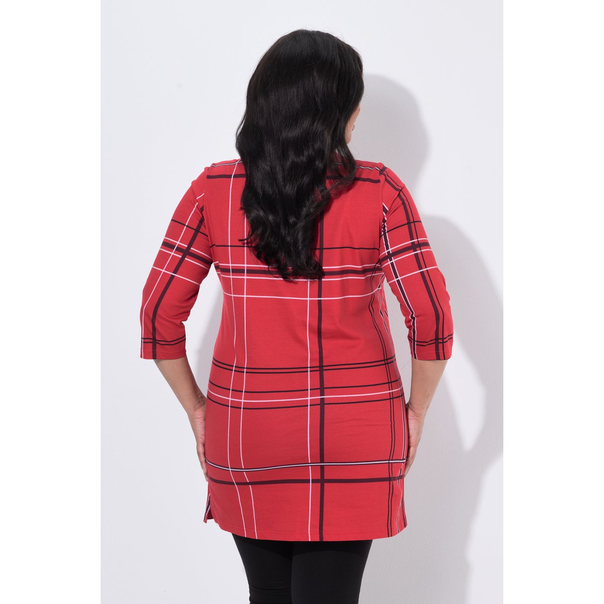 T-shirt long rouge vin foncé, ULLA POPKEN